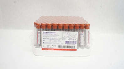 BD 367820 Vacutainer Serum Blood Collection Tubes 10.0mL 16 x 100mm - Box of 100